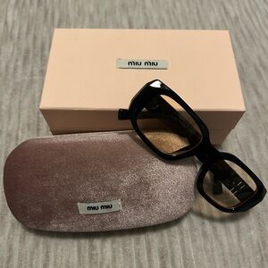 Miu Miu Black Oversized Square Sunglasses